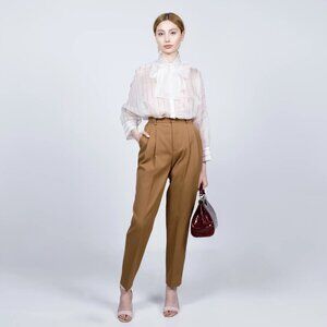 NWT- RED Valentino Brown Wool Trousers - US 10/ IT 46
